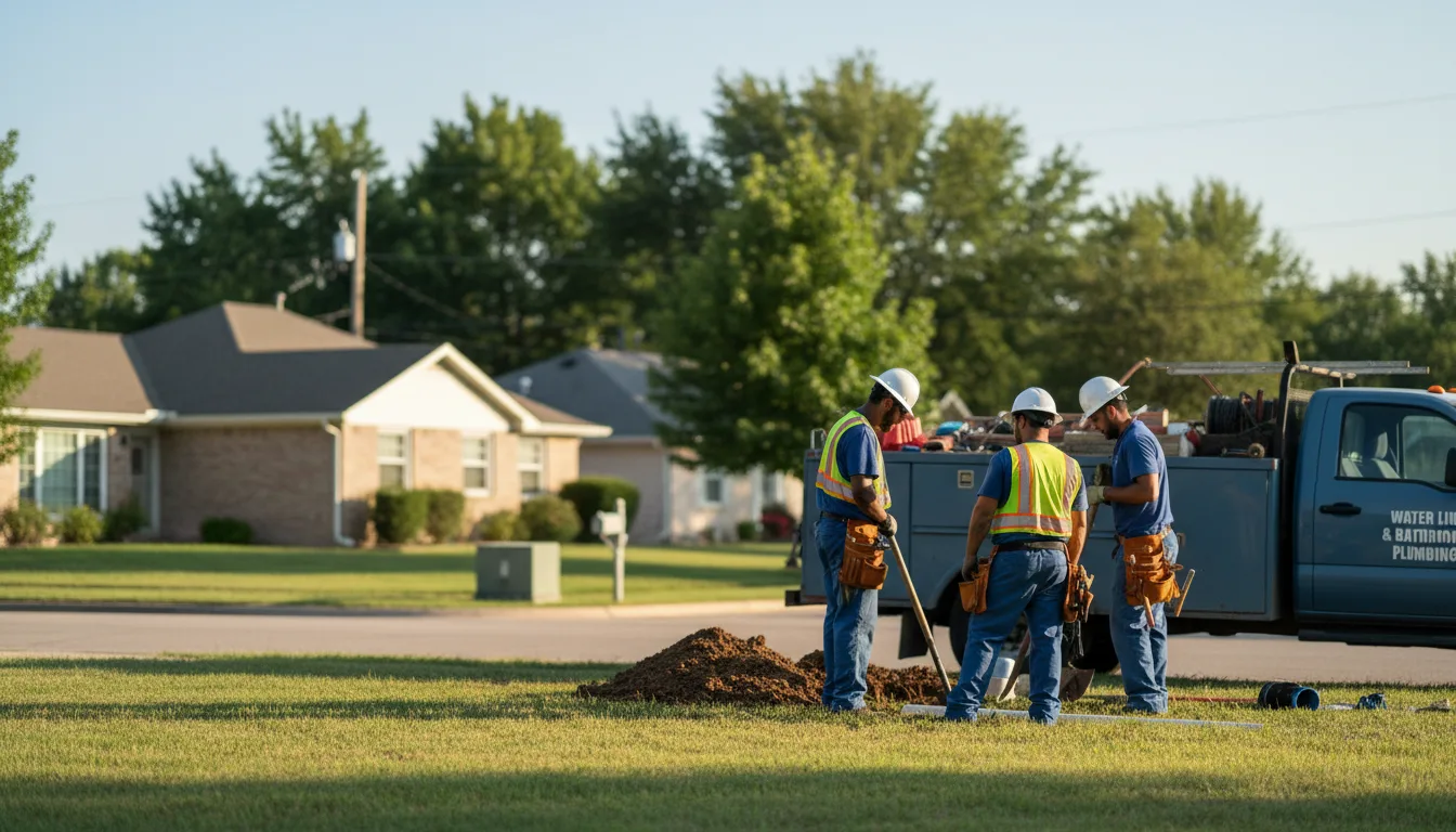 Residential water line and bathroom plumbing service in Monroe, OH